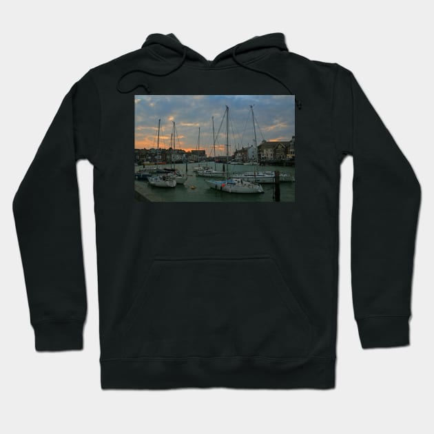 Weymouth Harbour at Dusk Hoodie by RedHillDigital